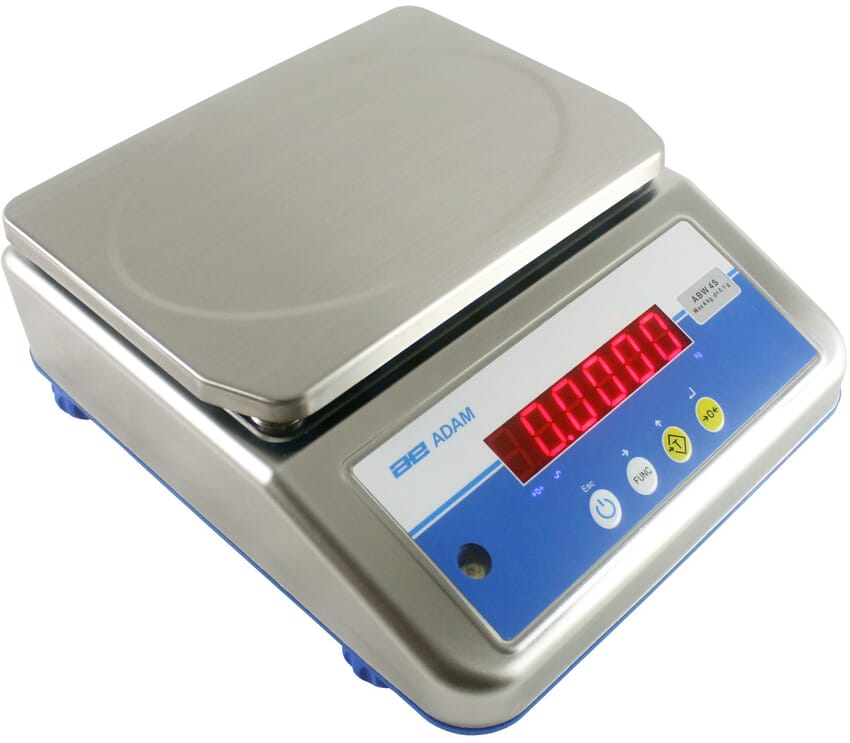 Adam Aqua Washdown Scale ABW 16, 35 lb x 0.005 lb, IP67, Checkweighing,  Counting, Rechargeable Battery - Scale Warehouse and More